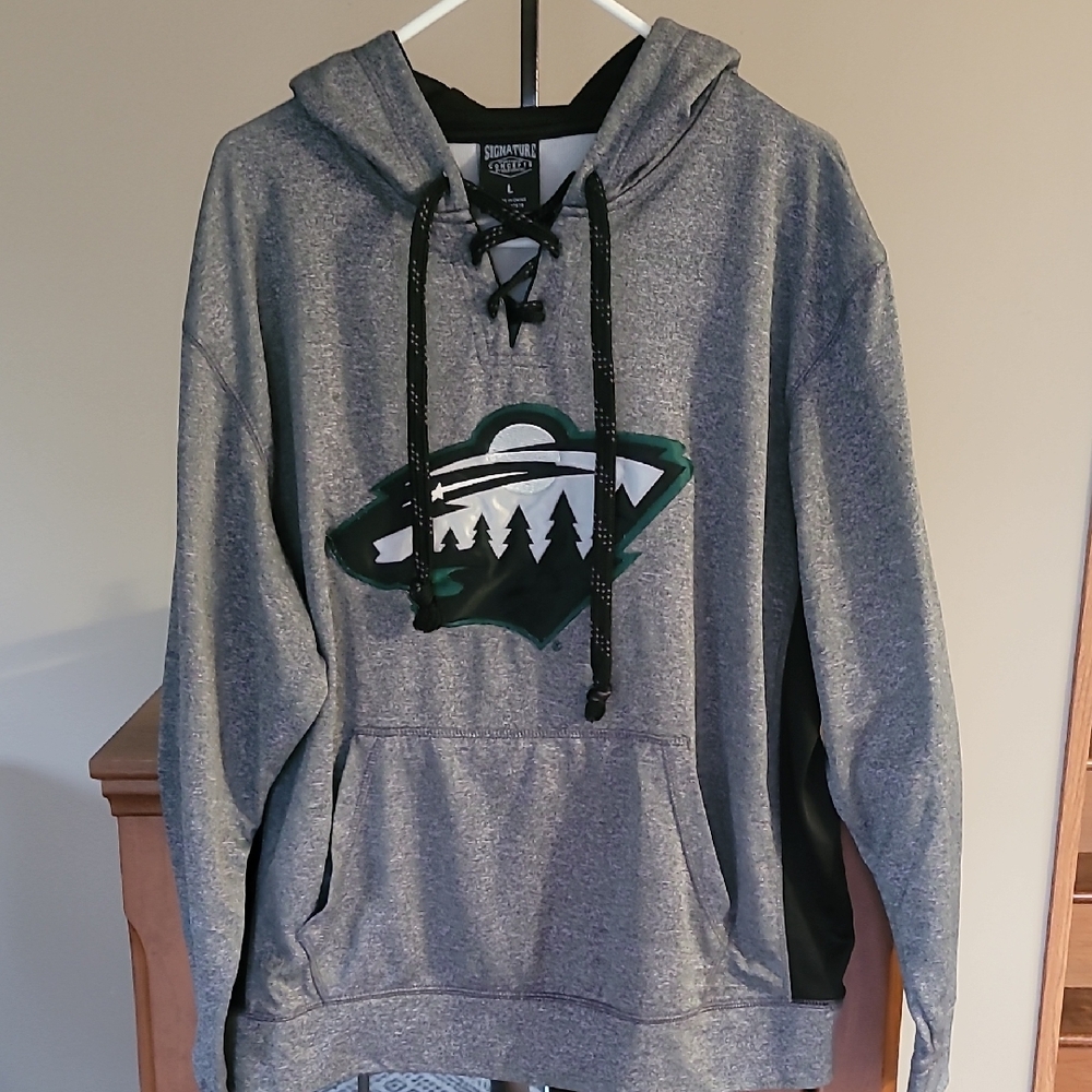 Gray Hoodie with Green Logo